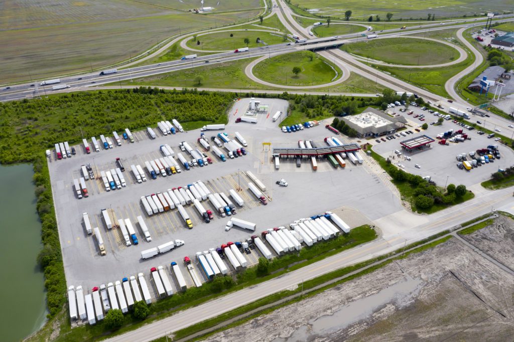 Truck stop parking fills up earlier, more often at chains